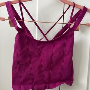 Free people movement strappy back cropped tank
